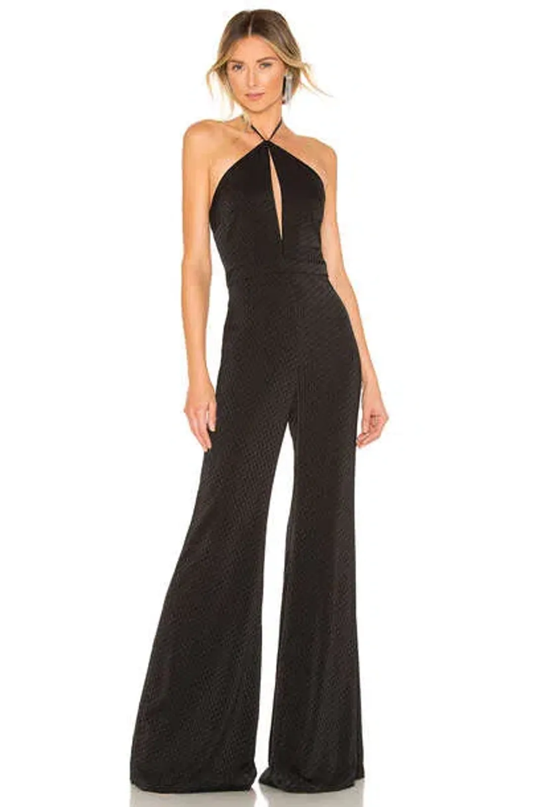 Alexis Naila Wide Leg Halter Jumpsuit Black Size 10 for rent on The Volte - main image