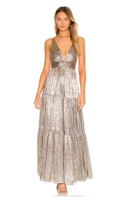 Sabina Musayev Pacific Dress Gold Foil Size XS/Au 8  for rent on The Volte - image 3