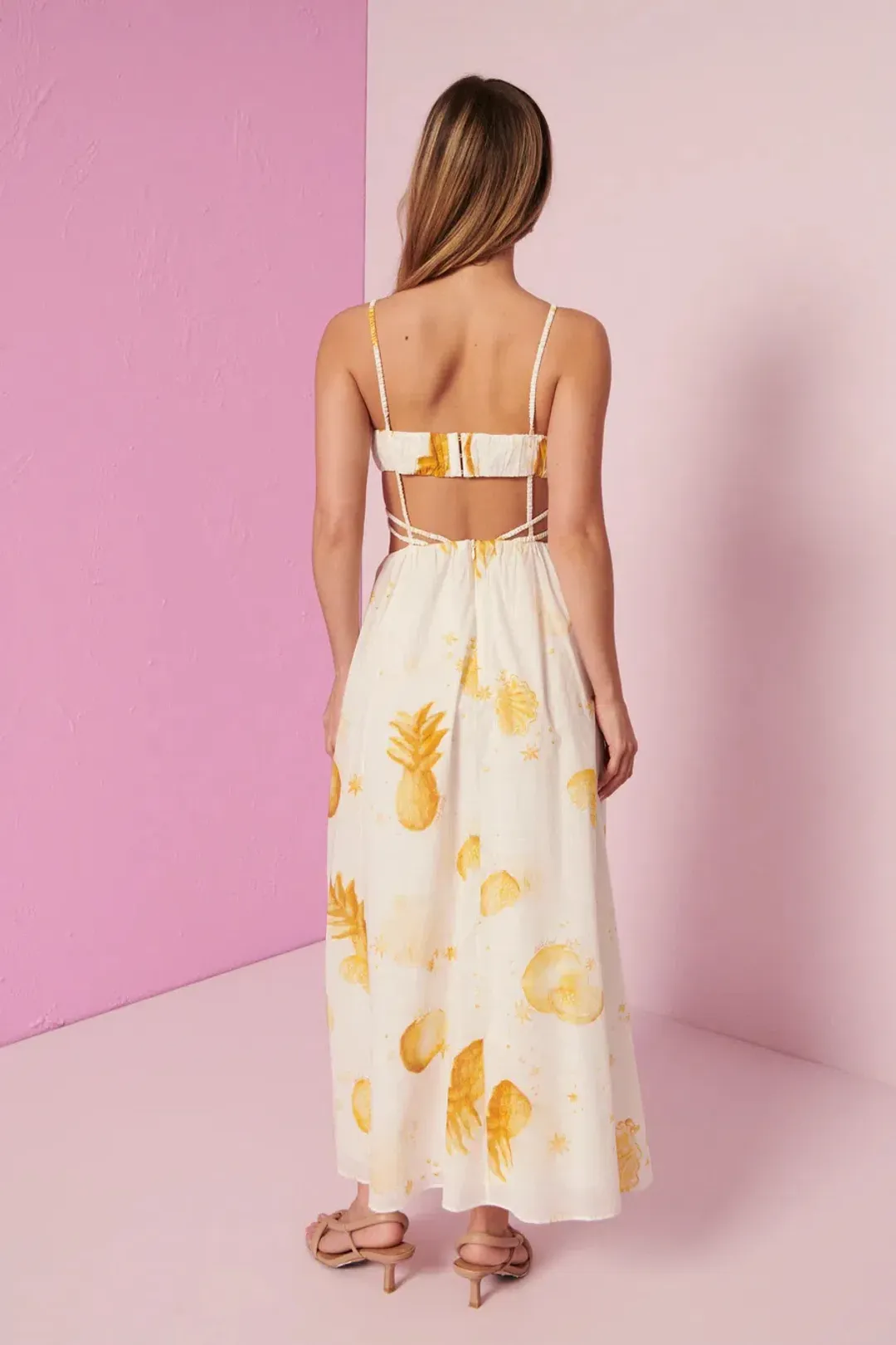 Kate Ford Aloe Braid Front Dress Print Size 10 for rent on The Volte - main image