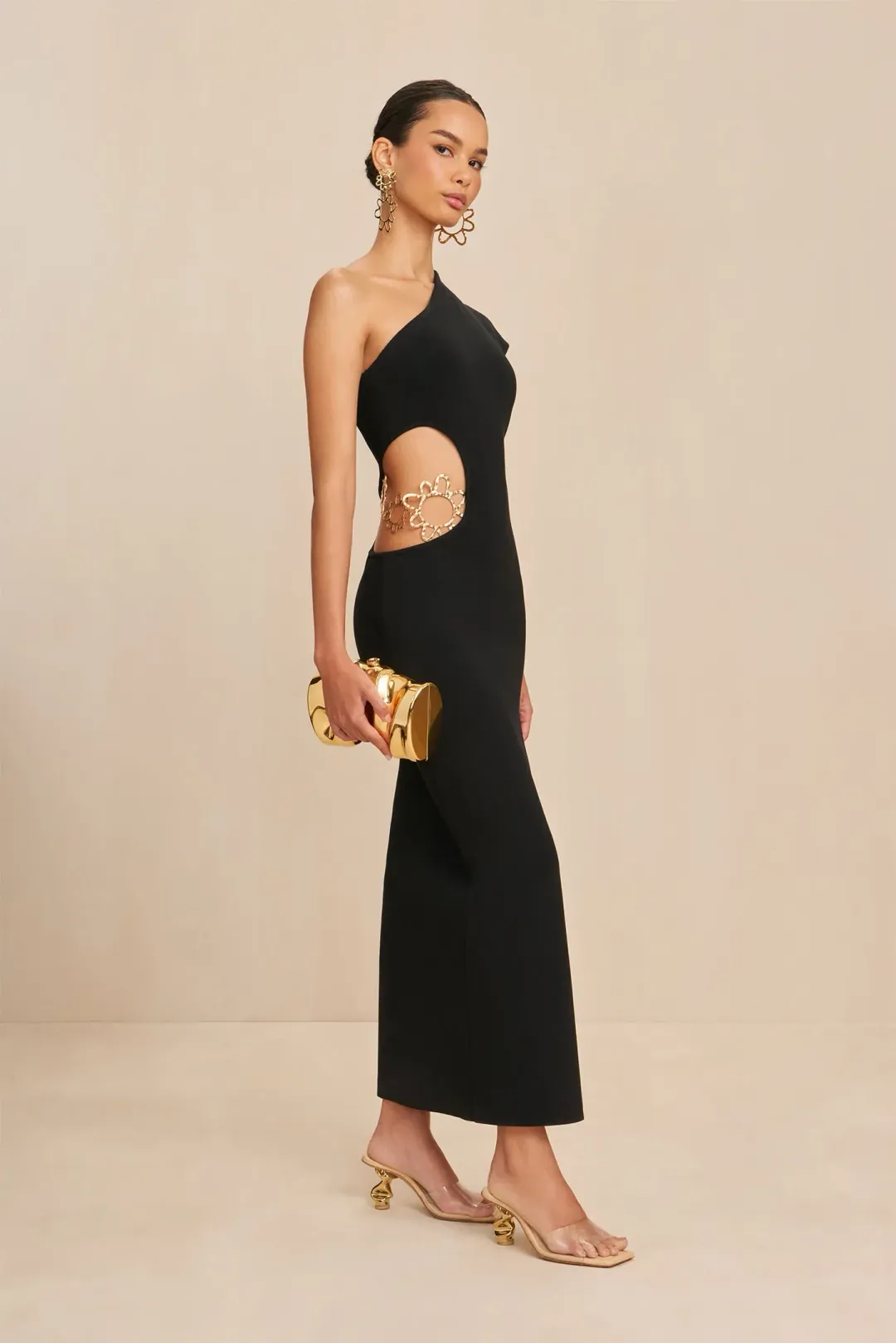 Cult Gaia Adrian Knit Dress Black Size AU 6 for rent on The Volte - main image