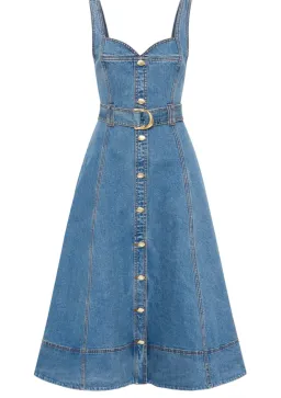AJE Clay Denim Midi Dress 90's Wash Size 14  for rent on The Volte - image 5