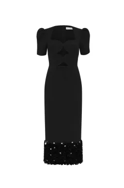 Rebecca Vallance Elaine Midi Dress Black Size 8 for rent on The Volte - image 5