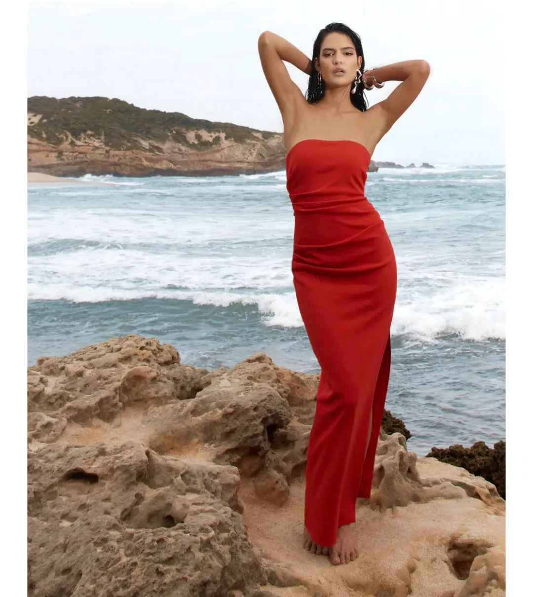 Azzurielle Torin Gown Red Size 8 for rent on The Volte - main image