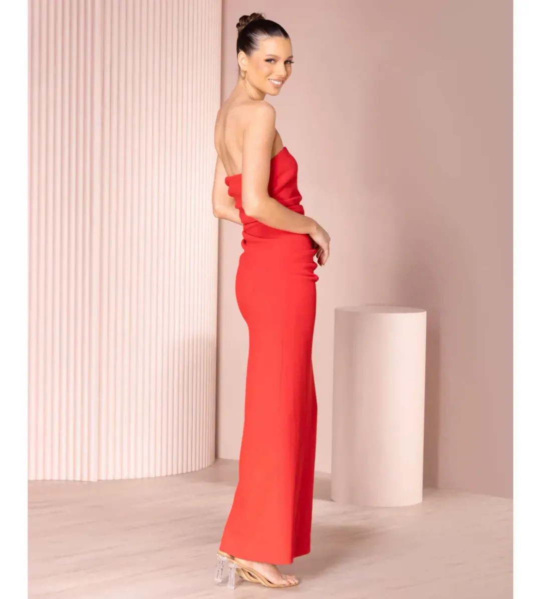 Azzurielle Torin Gown Red Size 8 for rent on The Volte - main image