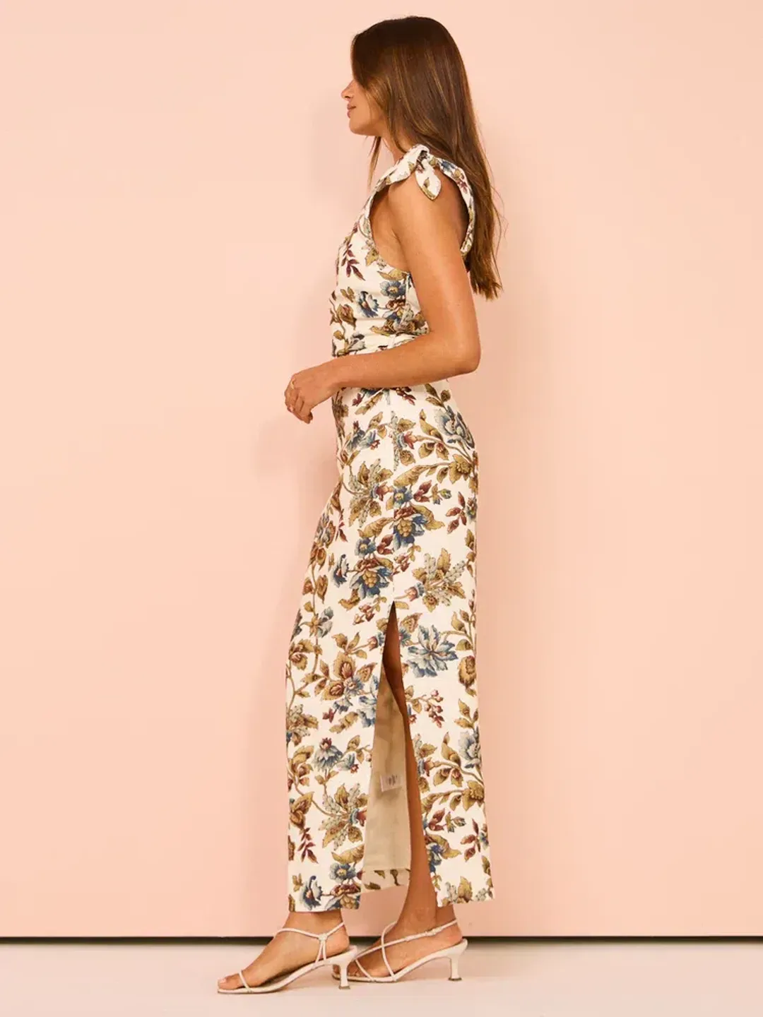Sir The Label Eleanora Tie Shoulder Dress Viola Floral Print Size AU 8 for rent on The Volte - main image