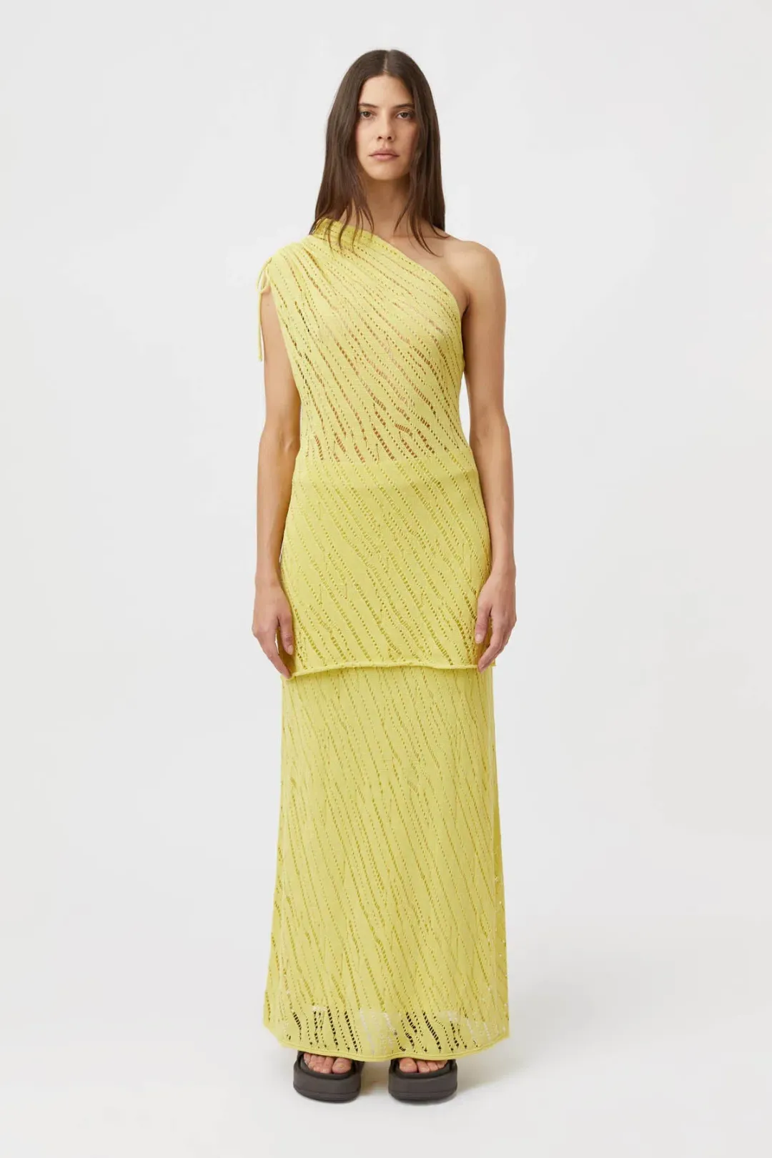 Camilla and Marc Clover Knit Top & Skirt Set in Acid Size 8 for rent on The Volte - main image