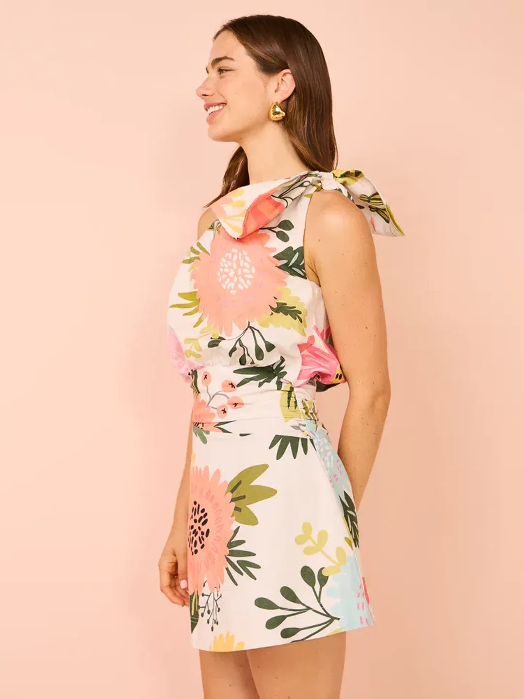 By Nicola Amelie One Shoulder Mini Dress In Potpourri Size 10 for rent on The Volte - main image