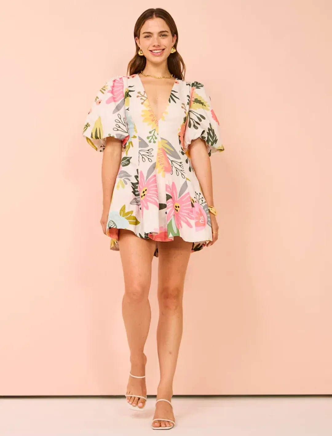 By Nicola Wavy Mini Dress In Potpourri Size 8 for rent on The Volte - main image