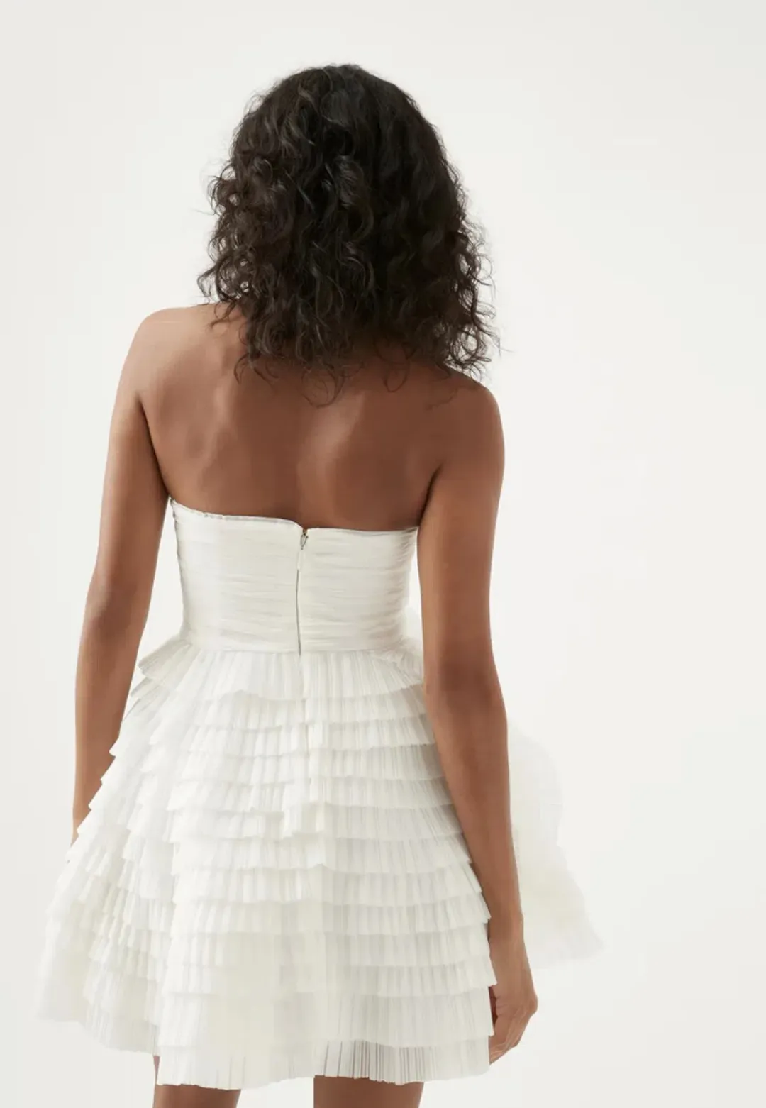 Aje Expressive Pleated Mini Dress White Size 8 for rent on The Volte - main image