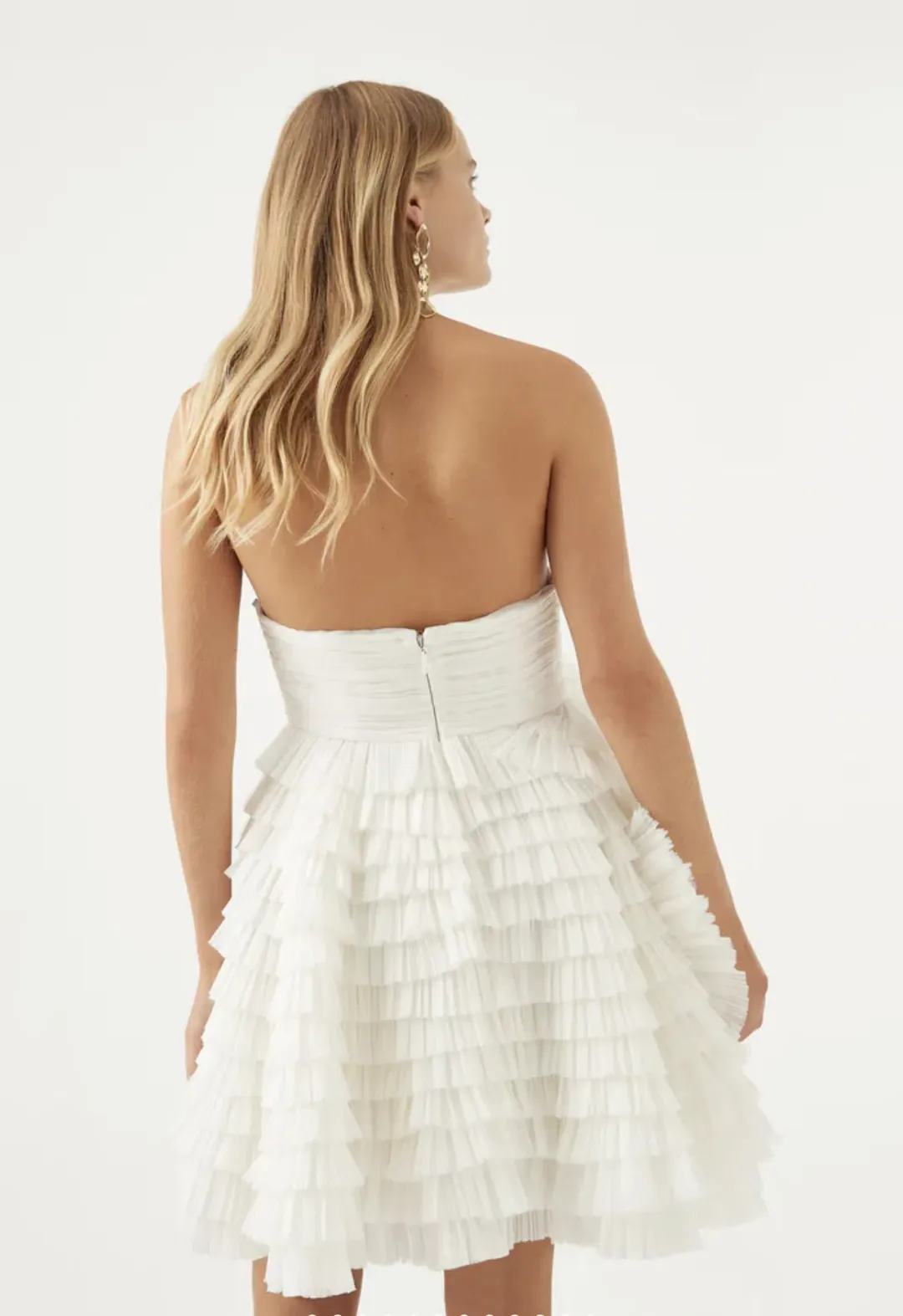 Aje Expressive Pleated Mini Dress White Size 8 for rent on The Volte - main image
