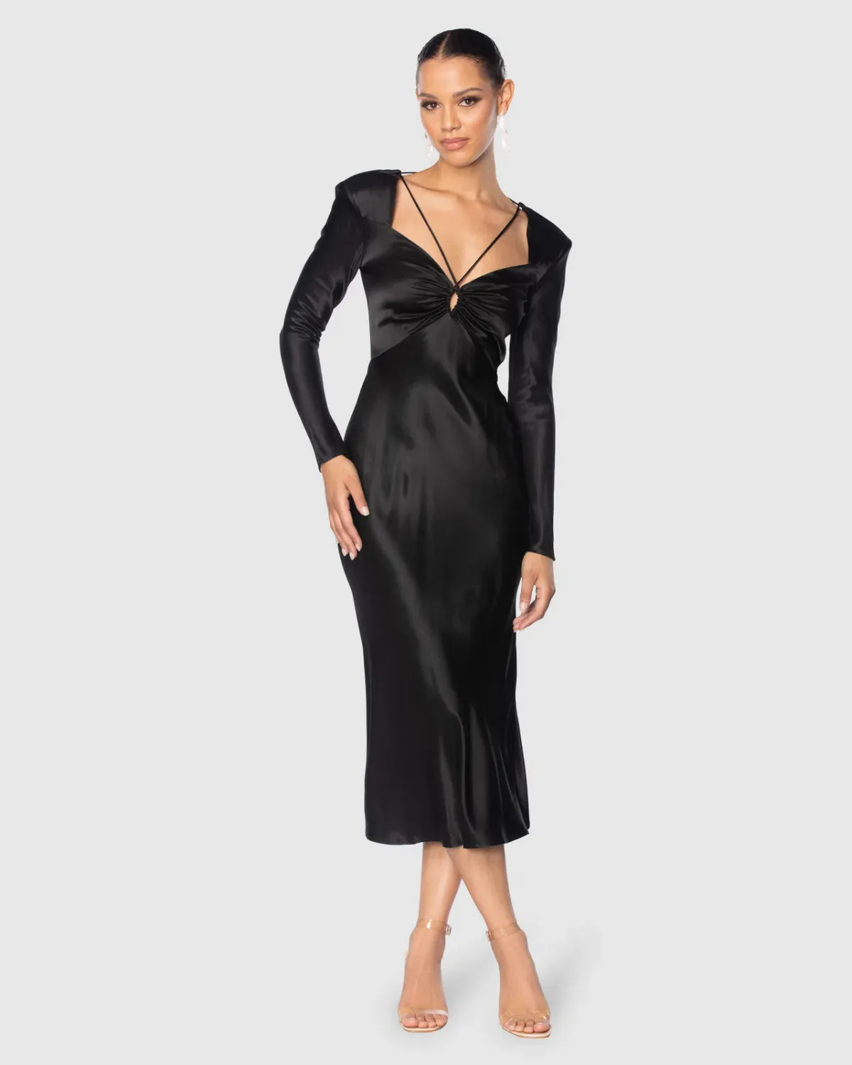 Azzurielle Fondi Midi Dress Black Size 8 for rent on The Volte - main image