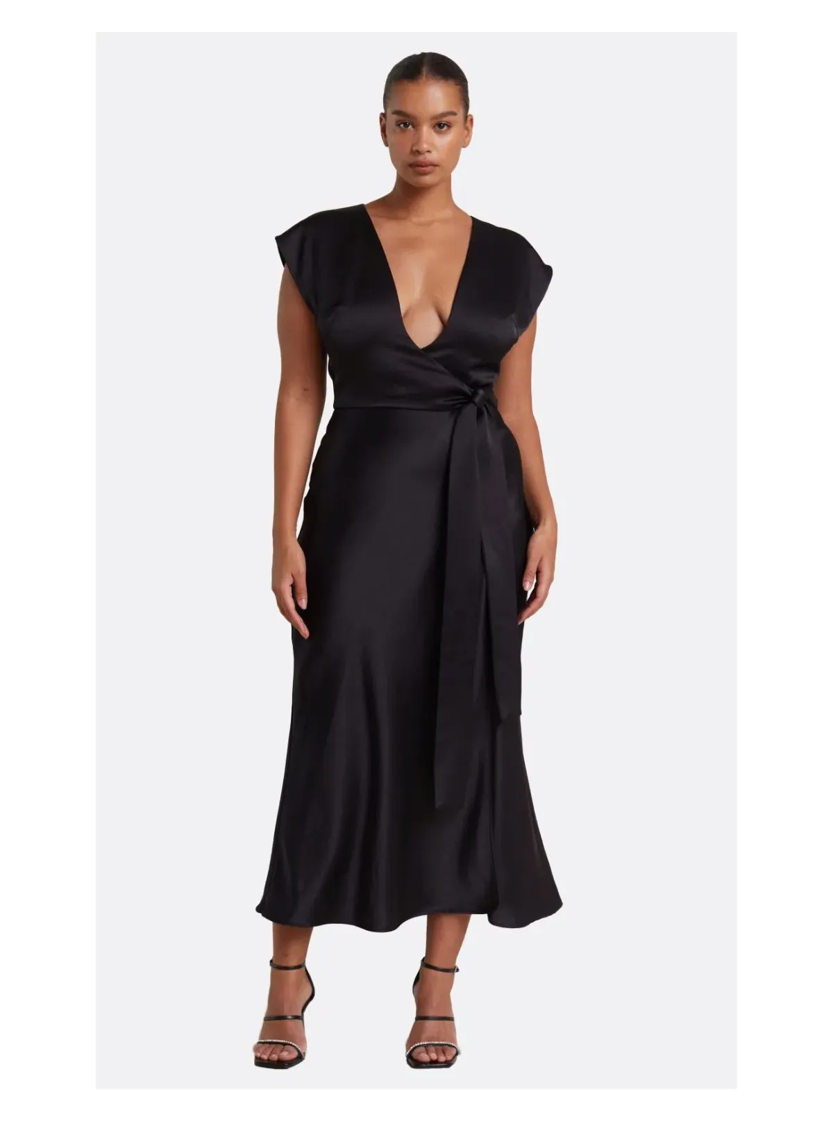 Bec & Bridge Dreamer Wrap Midi Dress Black Size 16 for rent on The Volte - main image