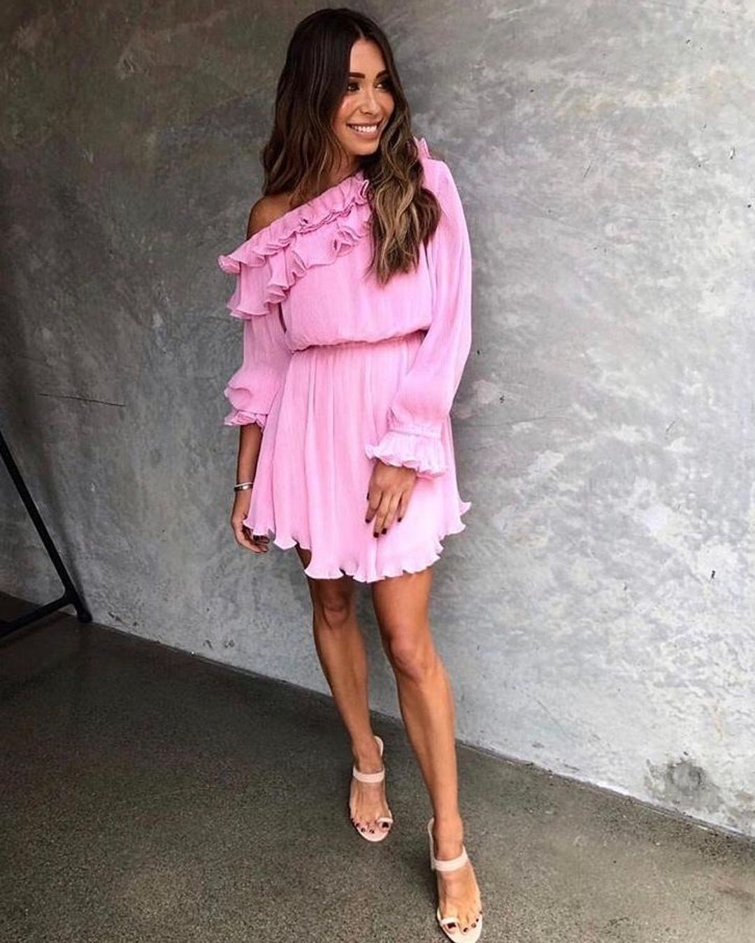 Mossman A Slice of Heaven Mini Dress Pink Size 12 for rent on The Volte - main image