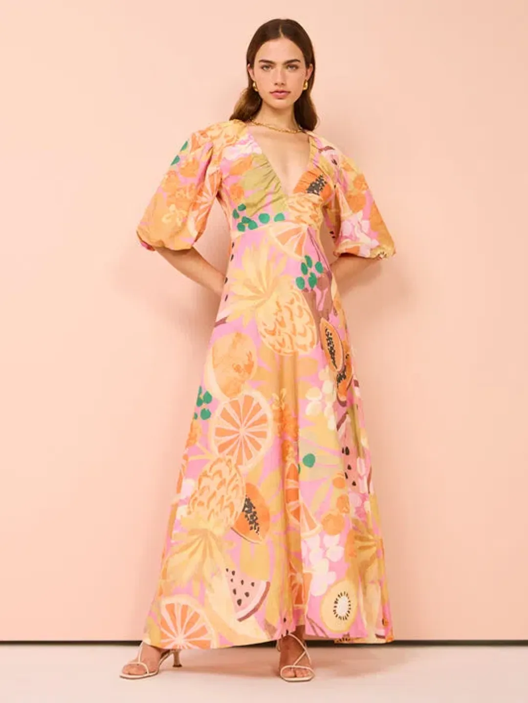 By Nicola Bolero Maxi Dress  in Fruit Punch Size 12 for rent on The Volte - main image