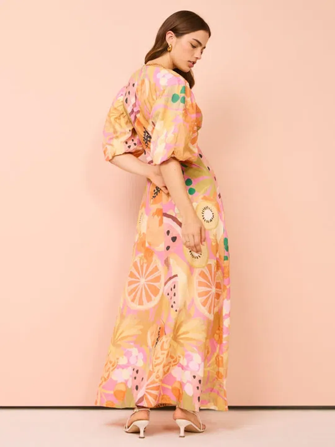 By Nicola Bolero Maxi Dress in Fruit Punch Size 8 for rent on The Volte - main image