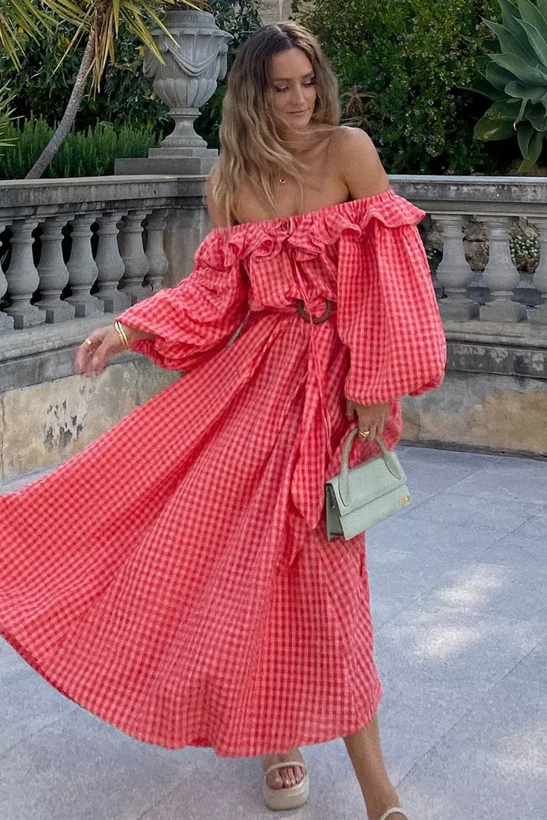 Spell Strawberry Fields Midi Dress Pink Size L/ AU 12 for rent on The Volte - main image