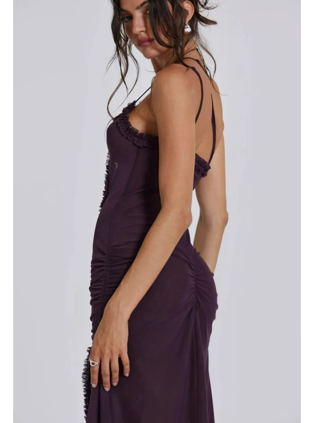 Jaded London Fatale Maxi Dress in Dusk Size AU 6 for rent on The Volte - main image