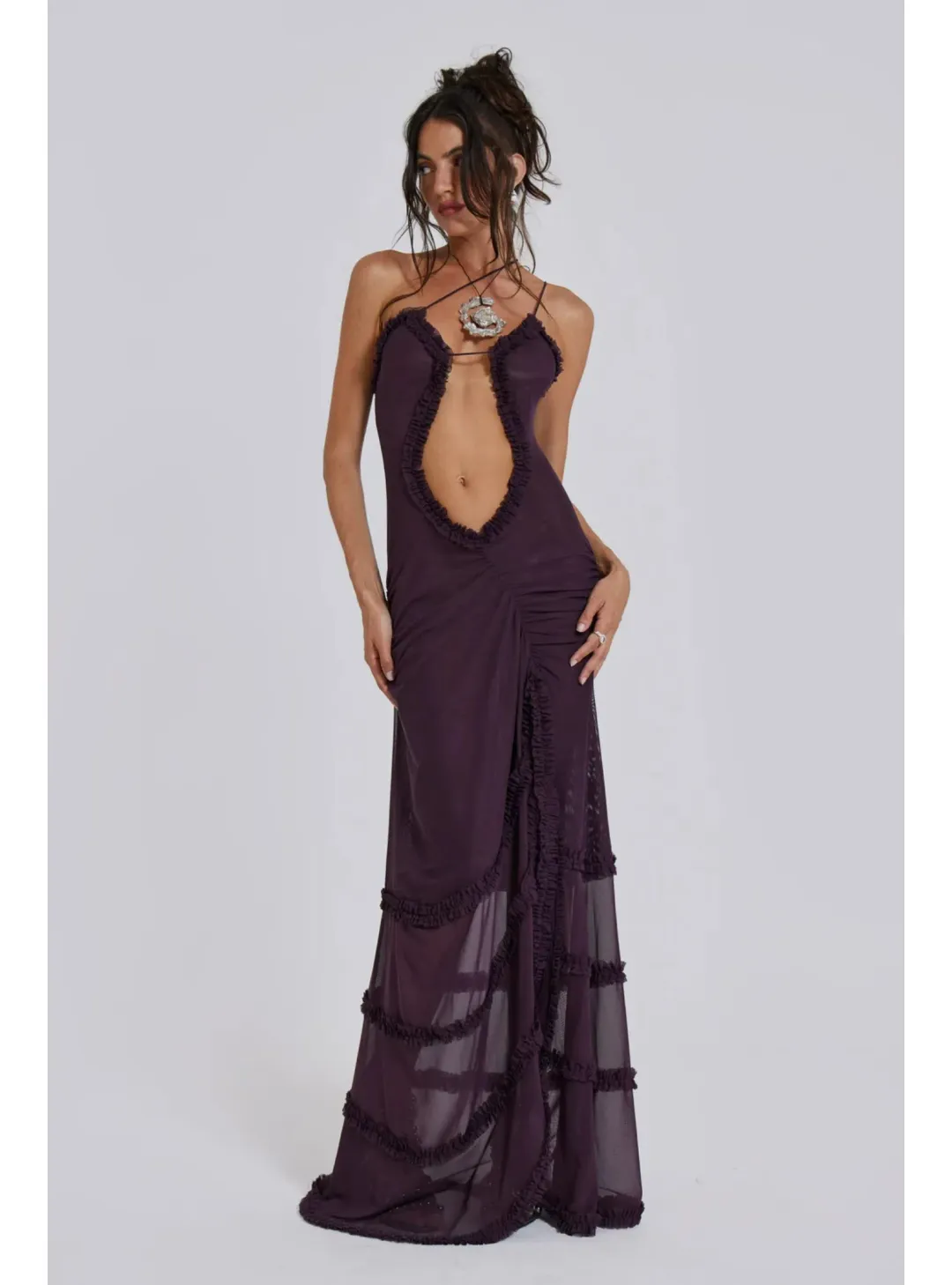 Jaded London Fatale Maxi Dress in Dusk Size AU 6 for rent on The Volte - main image
