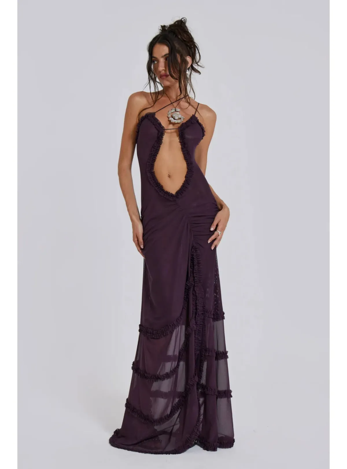 Jaded London Fatale Maxi Dress in Dusk Size AU 6 for rent on The Volte - main image