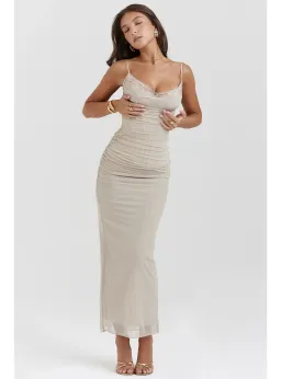 House of CB Nalini Maxi Dress in Sand Size AU 6 for rent on The Volte - image 3