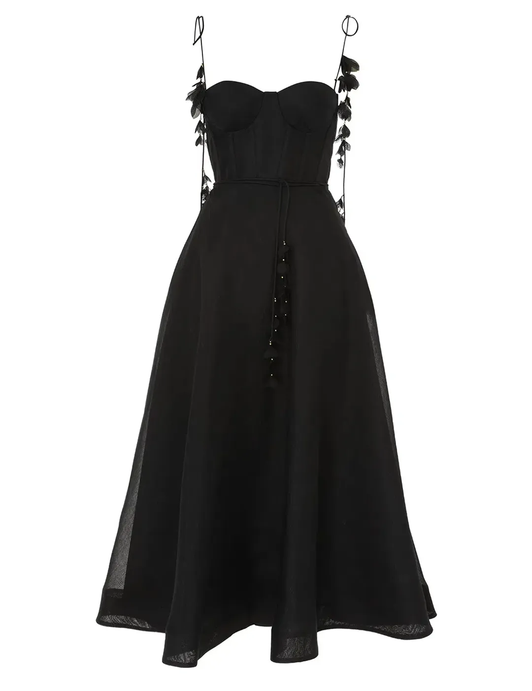Zimmermann Natura Midi Corset Dress Black Size 1 / AU 10 for rent on The Volte - main image