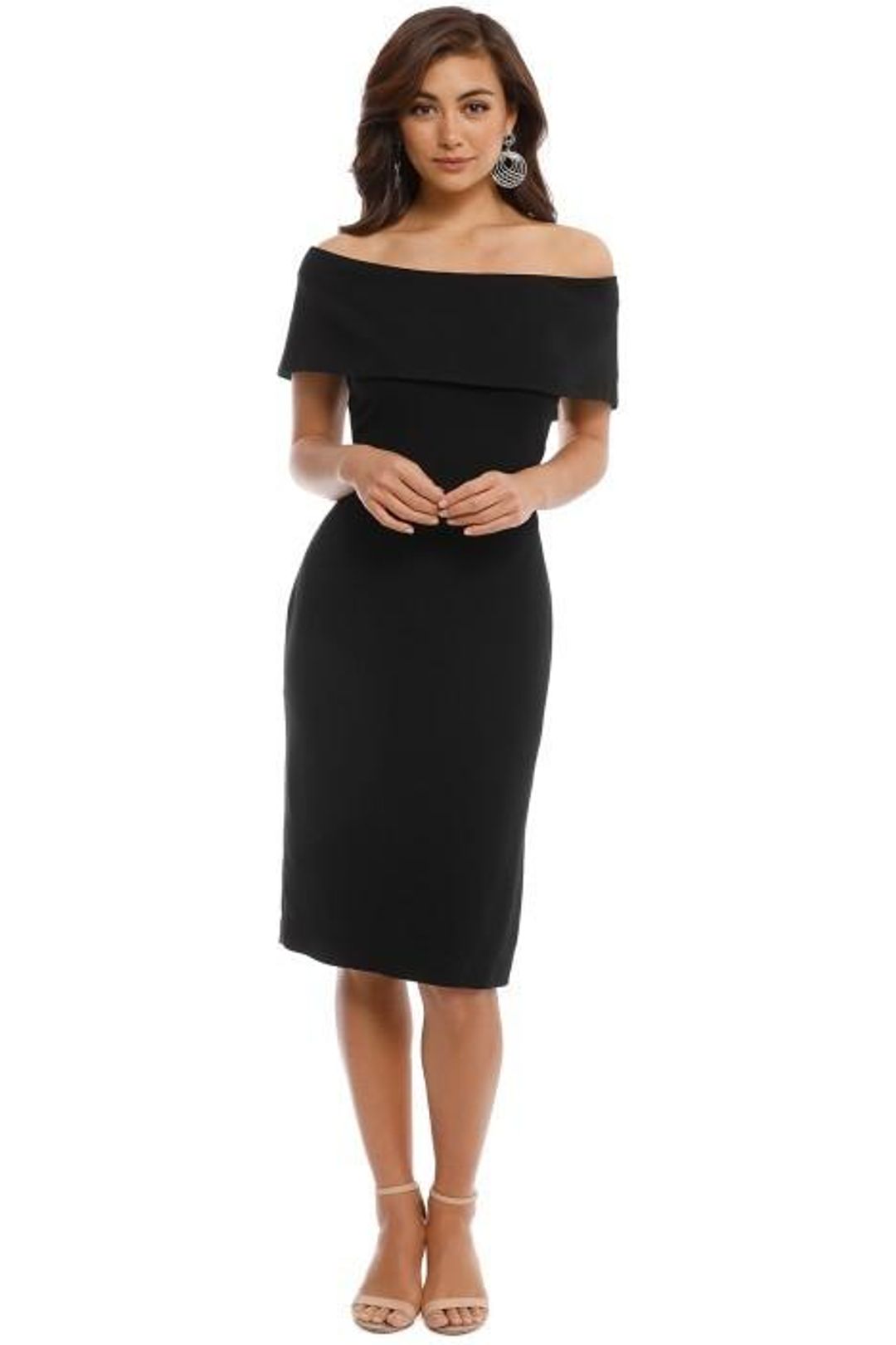 Carla Zampatti Sabrina Sheath Dress Black Size 10 for rent on The Volte - main image