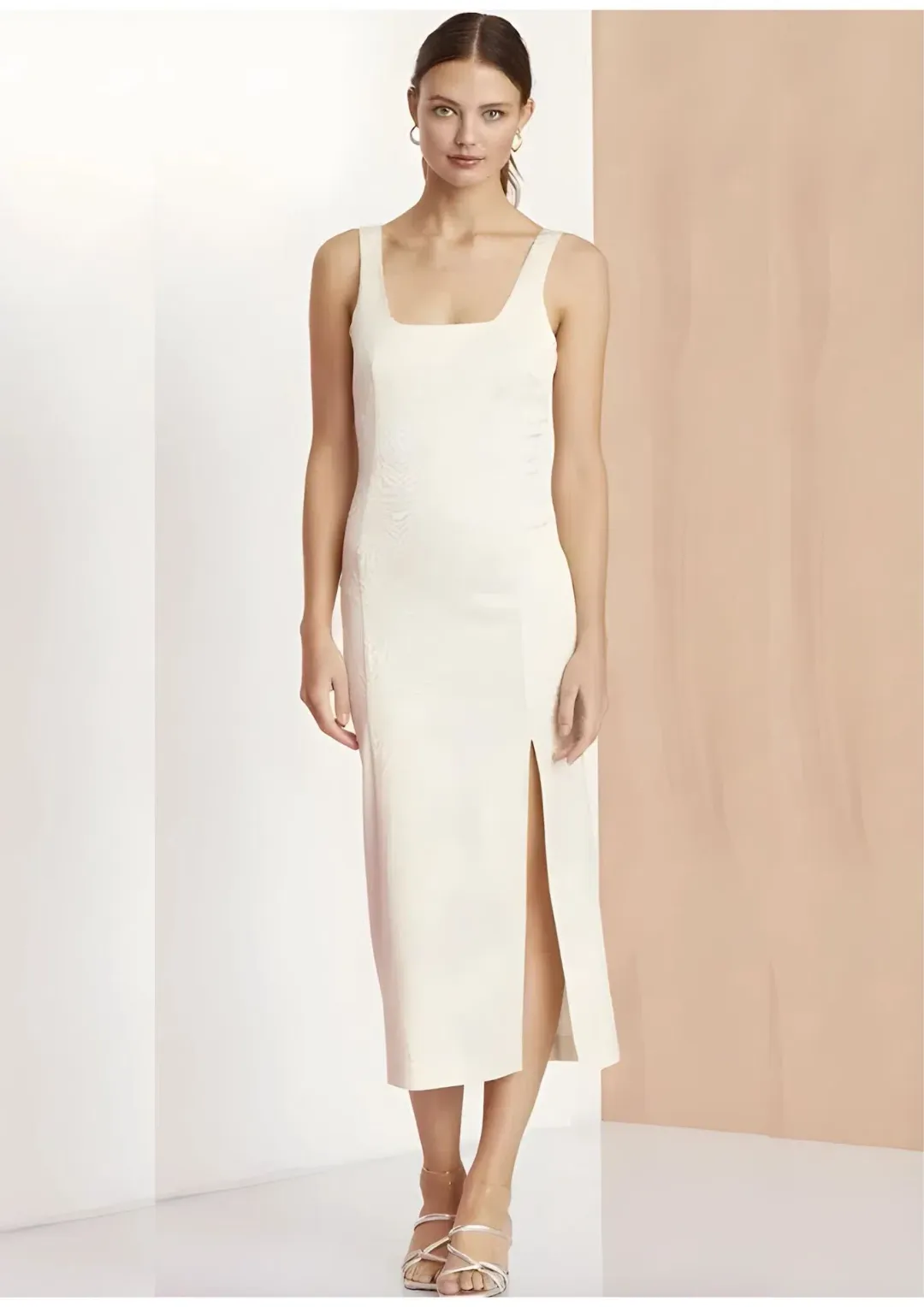 Bec & Bridge Zebra Midi Dress Vanilla Size 12 AU for rent on The Volte - main image