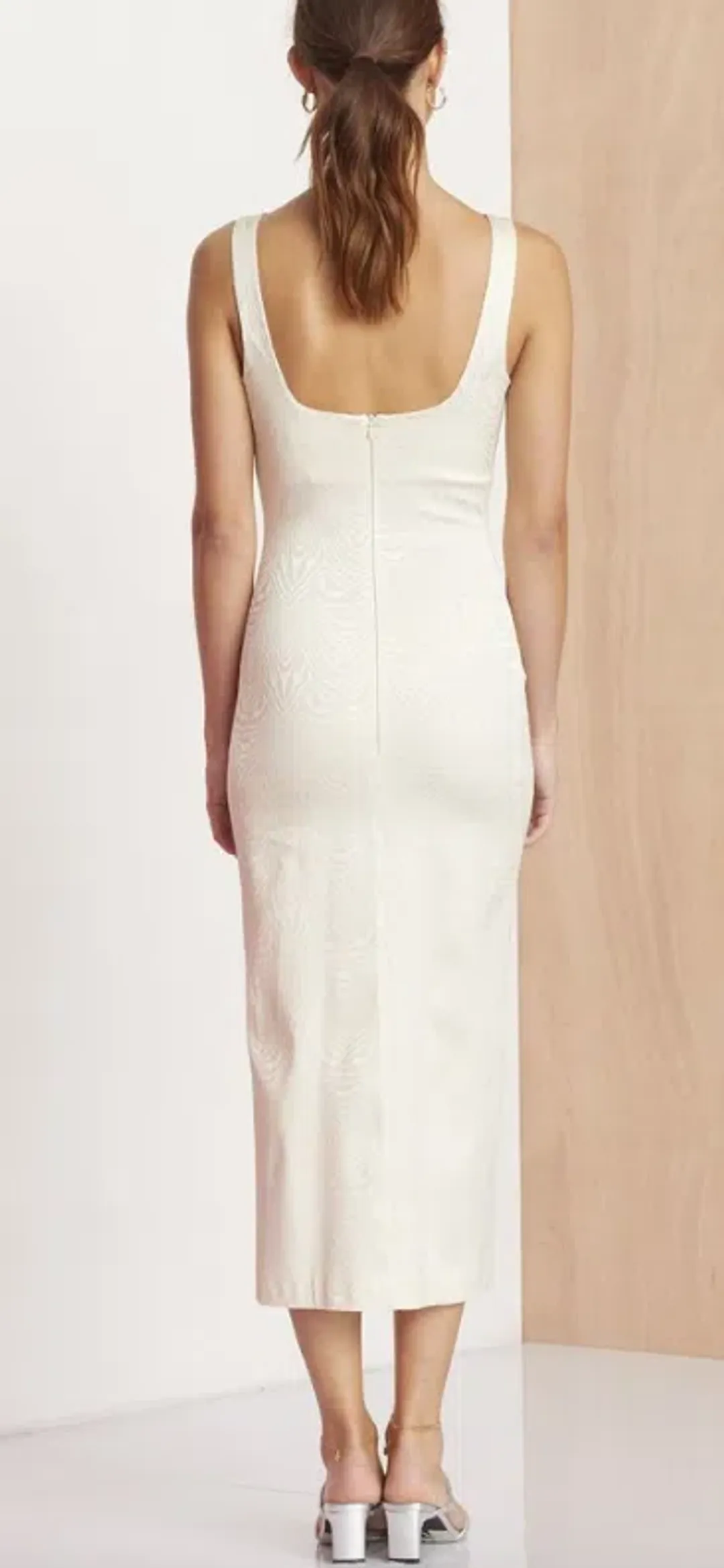 Bec & Bridge Zebra Midi Dress Vanilla Size 12 AU for rent on The Volte - main image