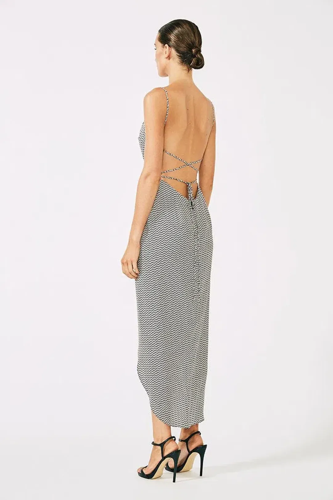 Shona Joy Etienne Lace Back Cowl Bias Midi Dress Print Size 12 for rent on The Volte - main image