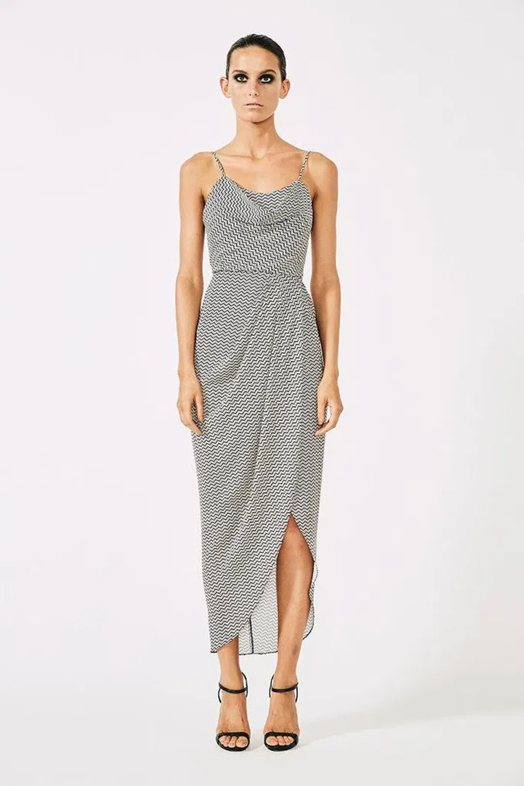 Shona Joy Etienne Lace Back Cowl Bias Midi Dress Print Size 12 for rent on The Volte - main image