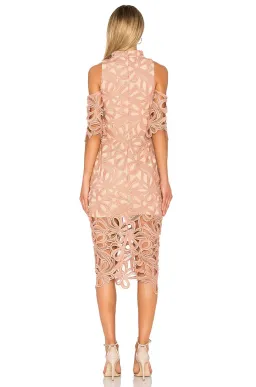 Elliatt Sight Embroidery Cold Shoulder Midi Dress Chalk Pink Size L / AU 12 for rent on The Volte - image 3