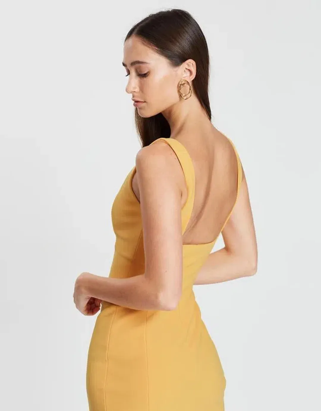 Bec and Bridge Elle Midi Dress Yellow Size 12 for rent on The Volte - main image