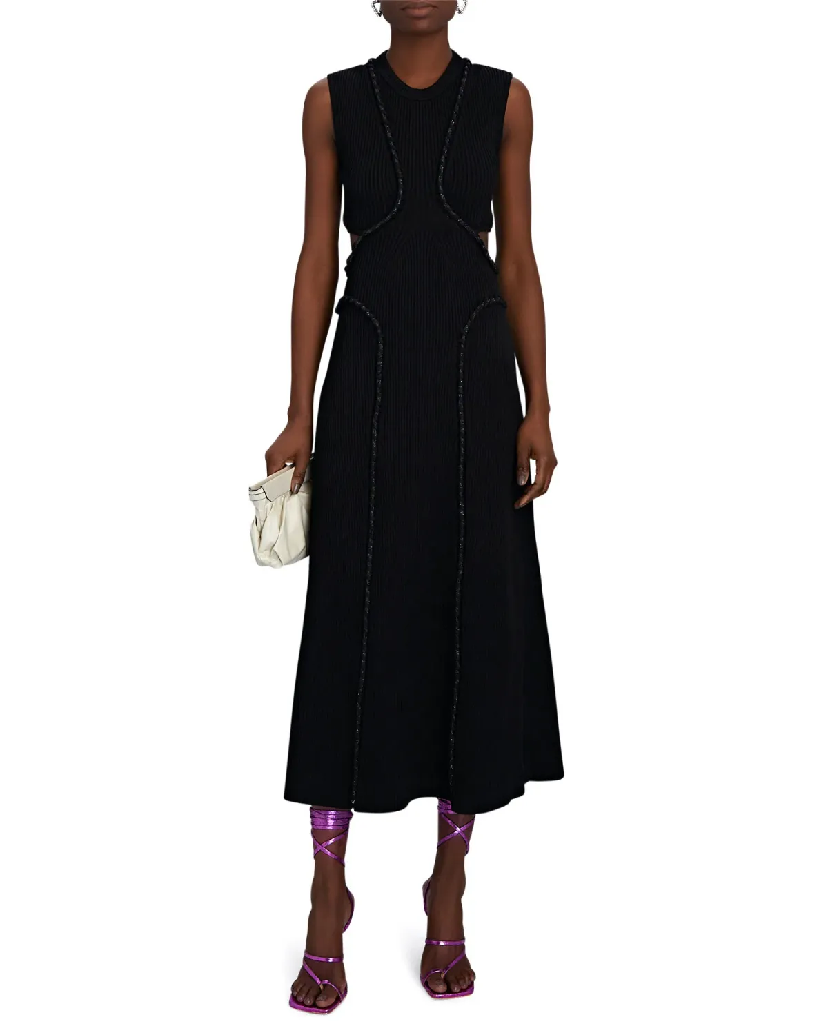 Aje Arp Cut Out Knit Midi Dress Black Size M / AU 10 for rent on The Volte - main image