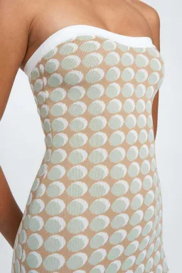 By Johnny Sol Geo Knit Midi Dress Pistachio Spot Size XS / AU 6 for rent on The Volte - image 2