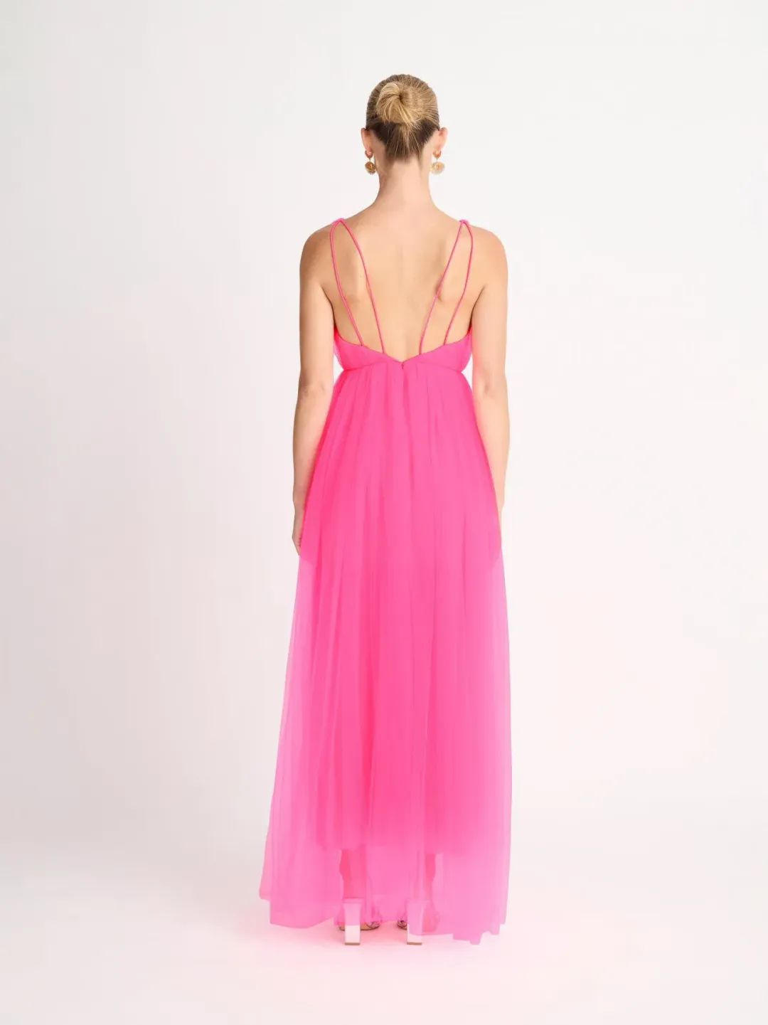 Sheike Imogen Maxi Dress Neon Pink Size 16 for rent on The Volte - main image