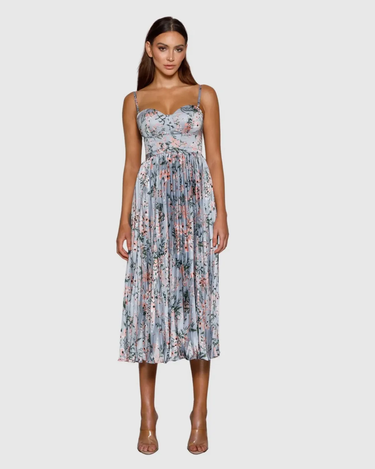 Elle Zeitoune Milan Dress Blue Floral Size AU 14 for rent on The Volte - main image