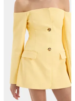 Sir the Label Sandrine Mini Dress Limone Size 0 / AU 6 for rent on The Volte - image 2