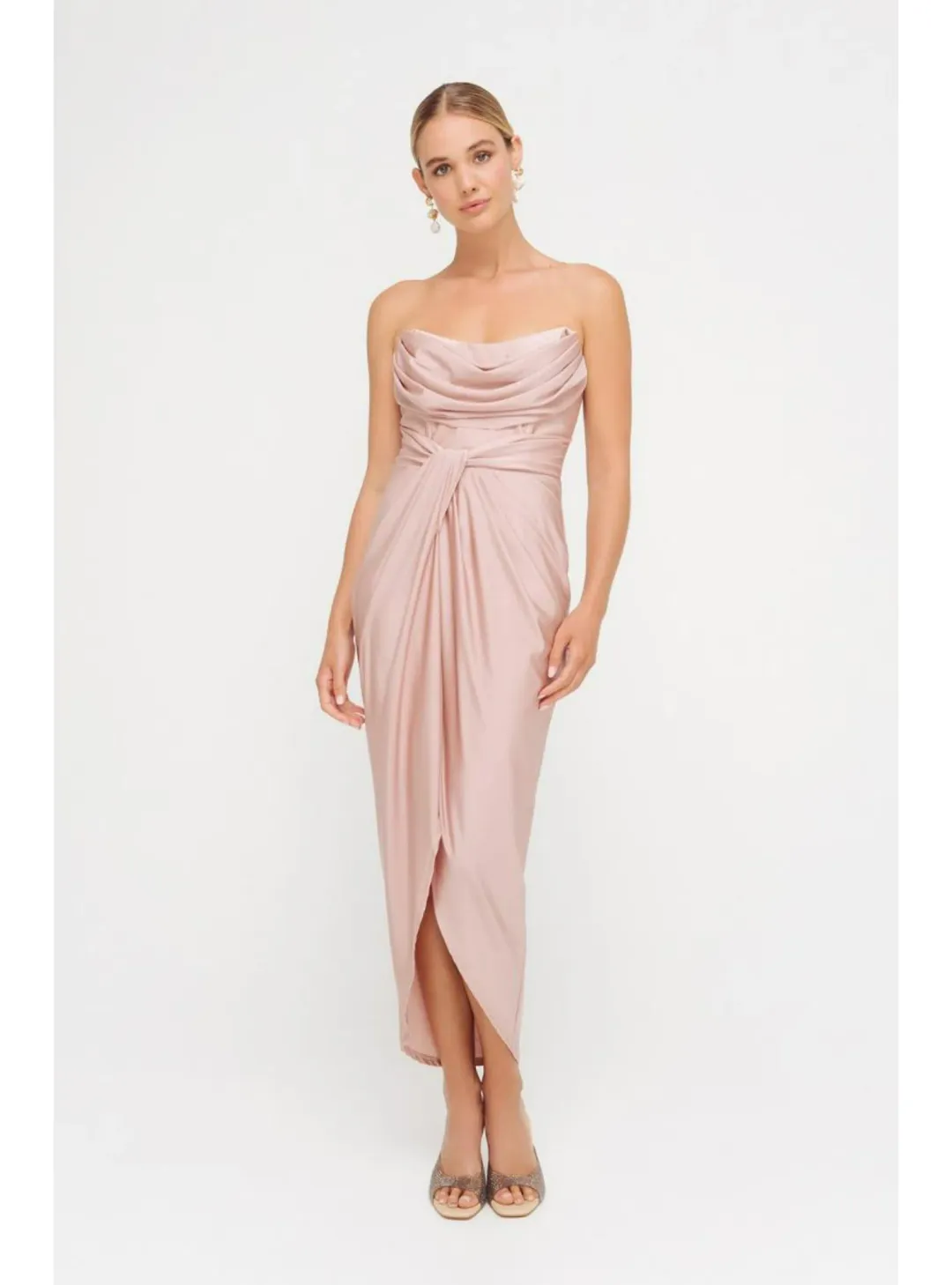 Sheike Cosmopolitan Dress in Blush Size AU 14  for rent on The Volte - main image
