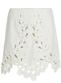 Zimmermann Brightside Rouleaux Mini Skirt Ivory Size 2 / AU 12  for rent on The Volte - image 4