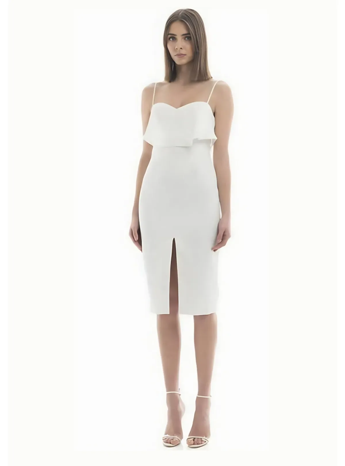 Misha Porchia Midi Dress Ivory Size 14 for rent on The Volte - main image