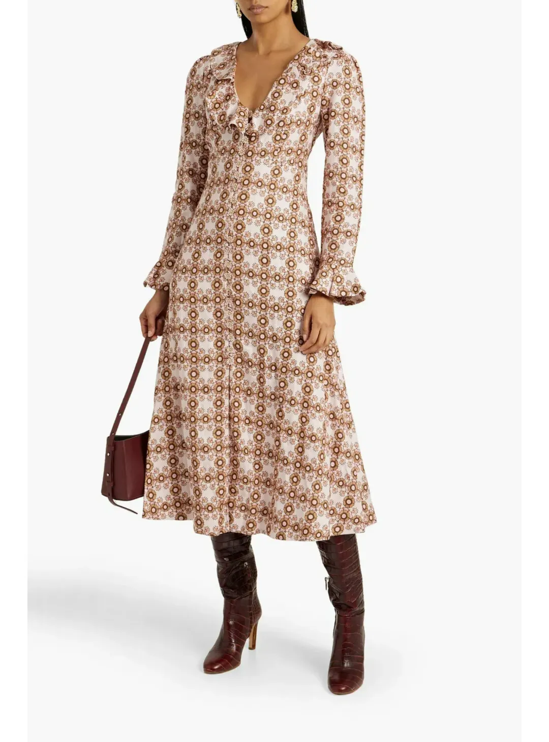 Zimmermann Daisy Midi Dress Pink Daisy Size 0 / AU 8  for rent on The Volte - main image