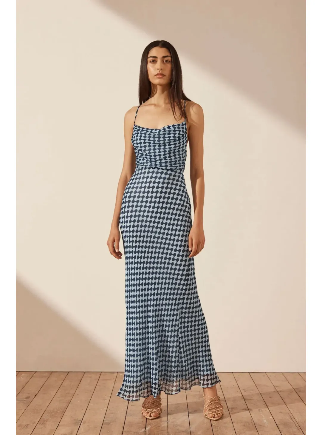 Shona Joy Elina Lace Maxi Dress in Midnight/Ice Size AU 8 for rent on The Volte - main image