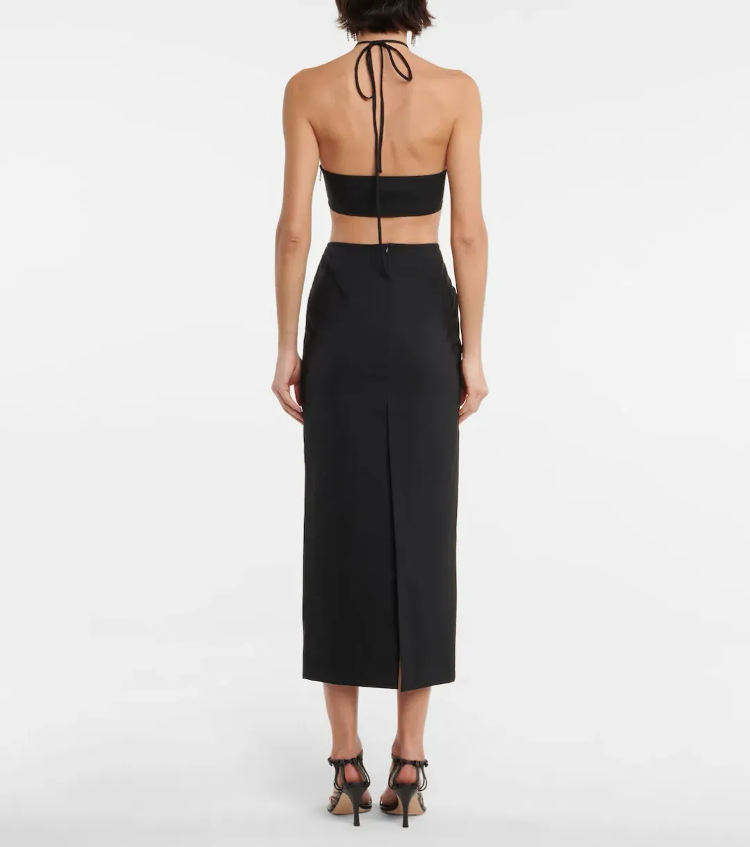 Christopher Esber Disconnect Halter Tie Dress Black  Size 10 AU for rent on The Volte - main image