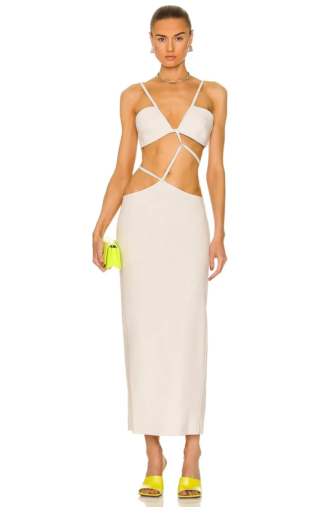 Christopher Esber  Cross Bandeau Tie Dress Bone Size 14 AU for rent on The Volte - main image