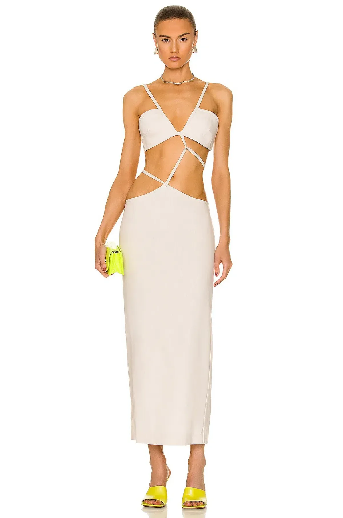 Christopher Esber  Cross Bandeau Tie Dress Bone Size 14 AU for rent on The Volte - main image
