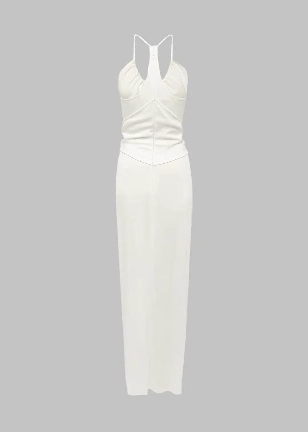 Christopher Esber Multi Panel Disconnect Ruched Halter Dress White Size 10 AU for rent on The Volte - main image