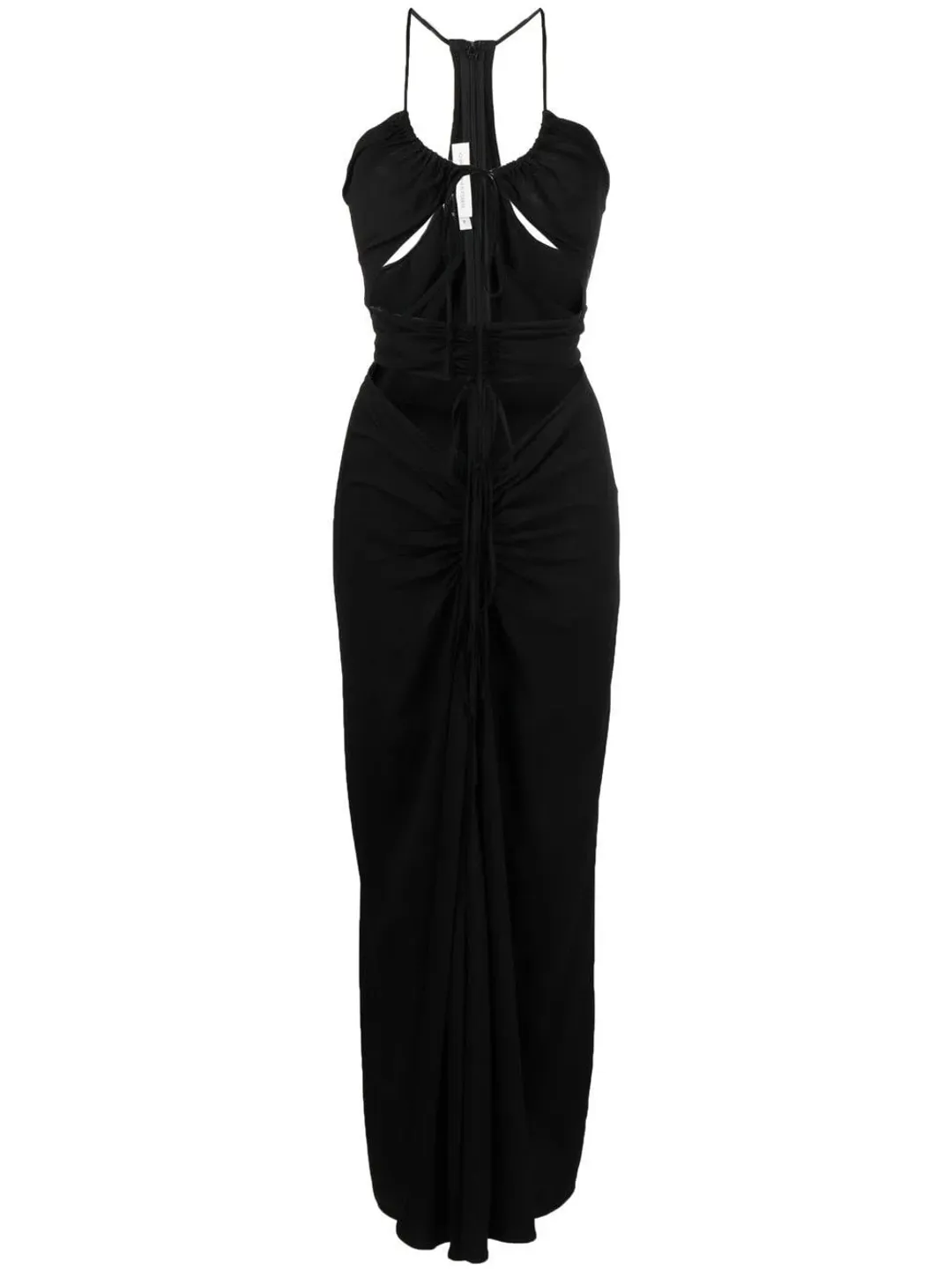 Christopher Esber Black Multi Panel Disconnect Ruched Halter Dress - Size 10 AU for rent on The Volte - main image