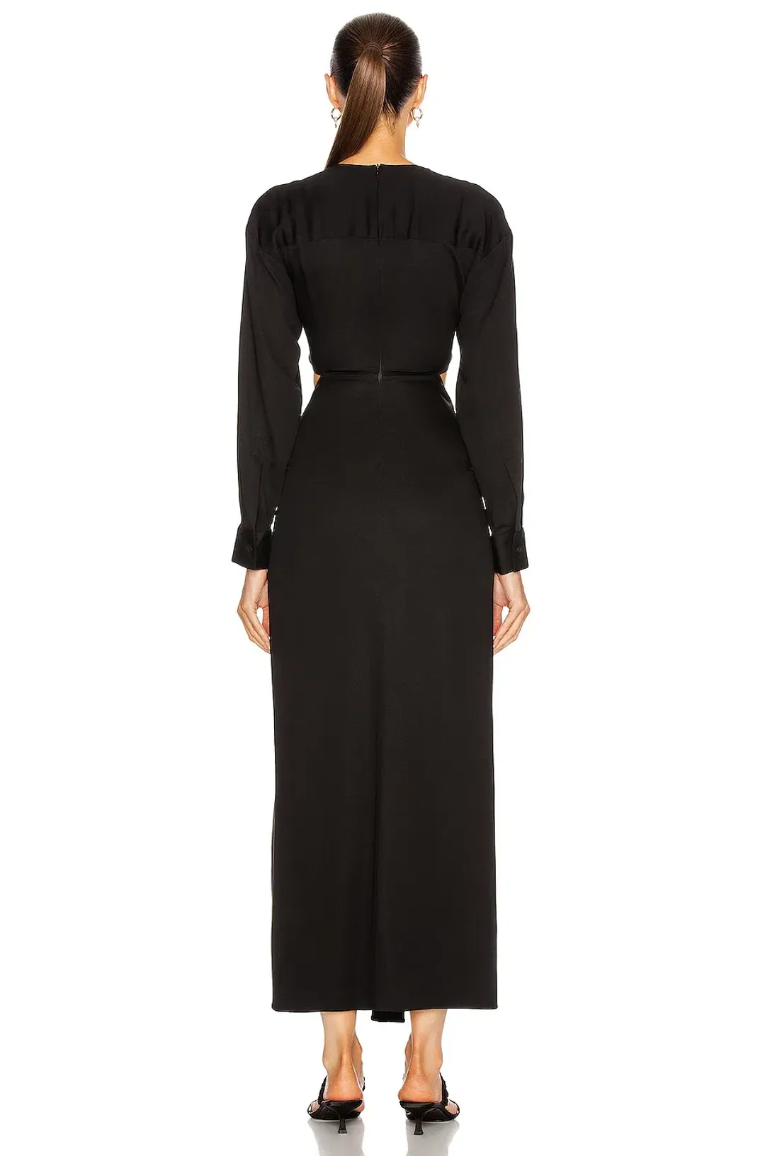 Christopher Esber Ruched Disconnect Shirt Dress  Black Size 14 AU for rent on The Volte - main image