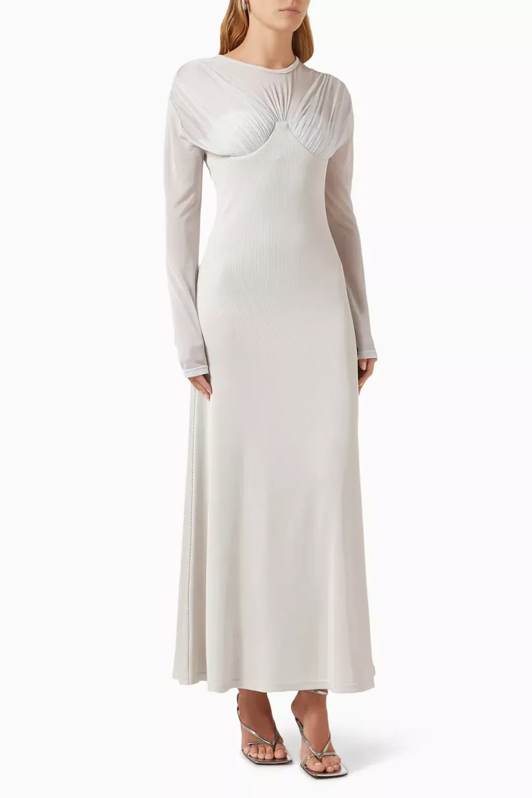 Christopher Esber  Encase Sheer Underwire Dress Silver Size 10 AU for rent on The Volte - main image