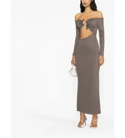 Christopher Esber Distort Quartz Shoulderless Dress Cinder Size 12 AU for rent on The Volte - image 4